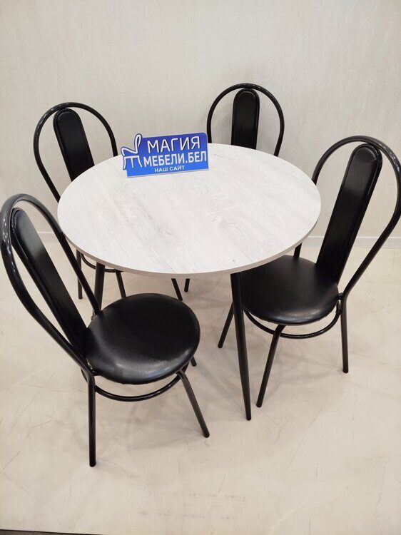 Комплект РАУНД Н-5: стол Дуб Юкон и 4 стула